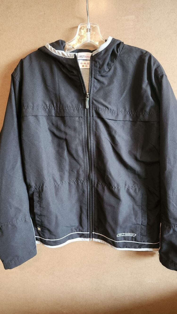 Vintage Reebok Tracksuit Mens Black Zip Hooded Windbreaker & Pants Sz XL J50